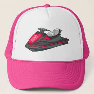 Jet ski cartoon illustration  trucker hat