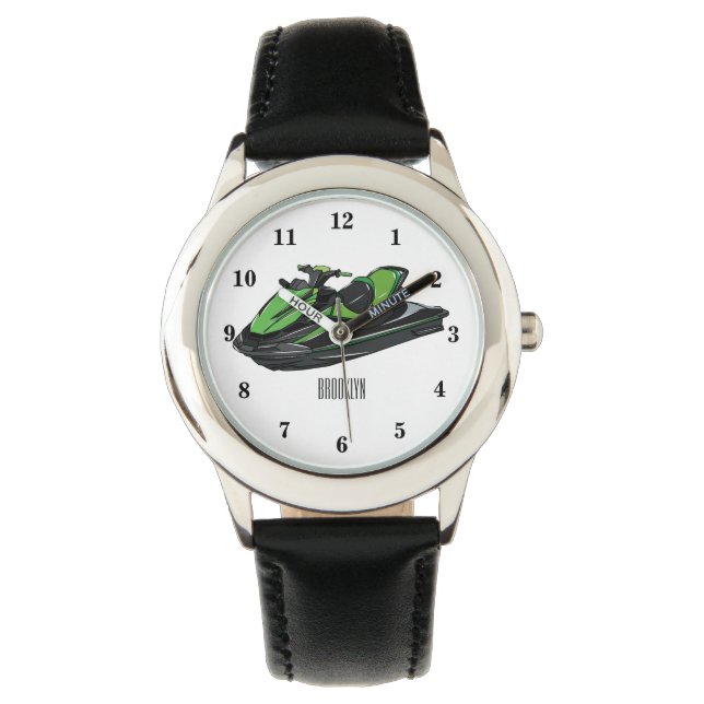 Jet ski cartoon illustration watch (Front)
