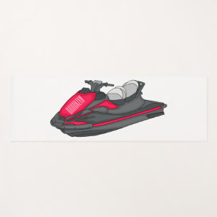 Jet ski cartoon illustration yoga mat