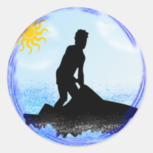 Jet Ski Dreams Classic Round Sticker