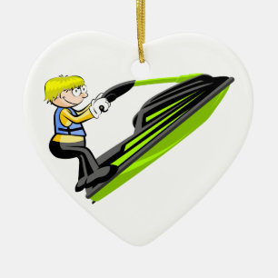 Jet ski fan ceramic tree decoration
