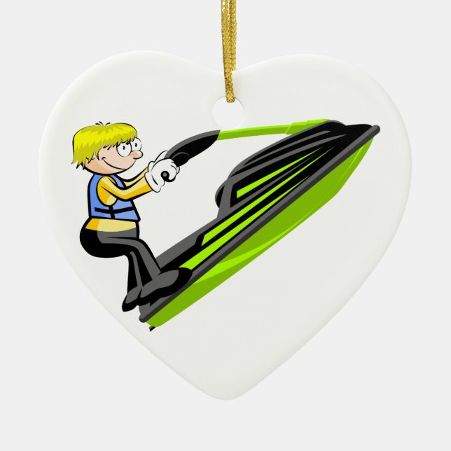 Jet ski fan ceramic tree decoration (Front)