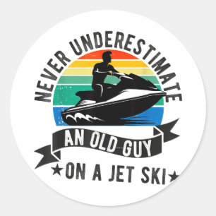Jet ski for men women dad boy jet skiing driver classic round sticker