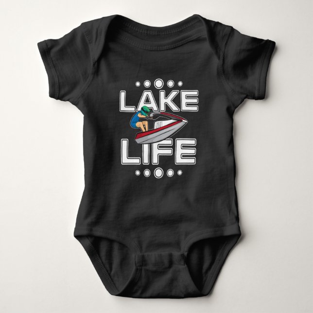 Jet Ski Gift Lake Life Beach Holiday Funny Jetski Baby Bodysuit (Front)