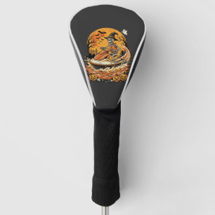 Jet Ski Halloween Skeleton Witch Pumpkin Design_1 Golf Head Cover