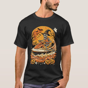 Jet Ski Halloween Skeleton Witch Pumpkin Design_1 T-Shirt
