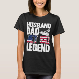 Jet Ski Husband Dad Jet Ski Legend American Flag T-Shirt