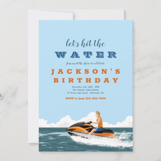 Jet Ski Invitations (Front)