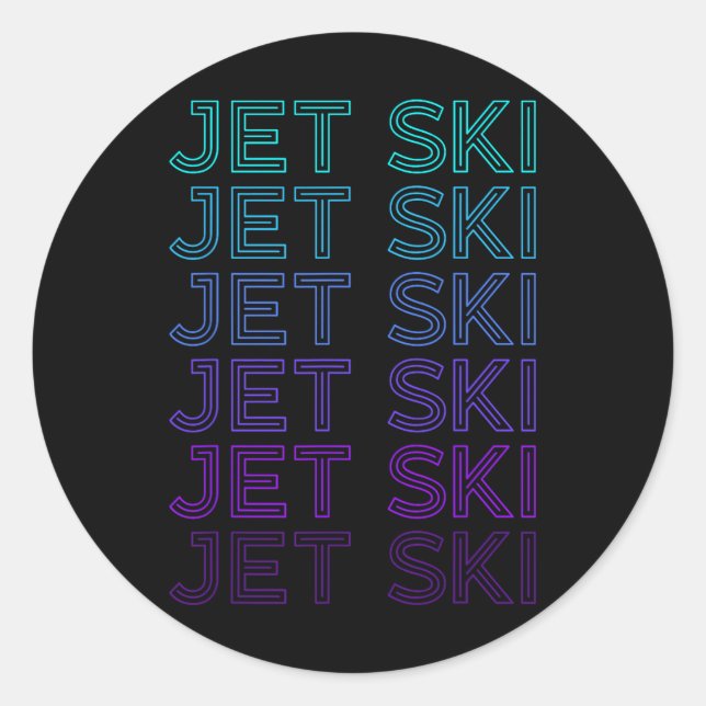 Jet Ski Jet Skiing Retro  Classic Round Sticker (Front)