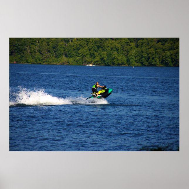 Jet Ski on Lake Poster (Front)