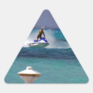 Jet Ski Paradise Triangle Sticker