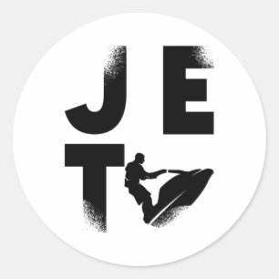 Jet Ski Rider Water Sports Jetski Jet Skiing Classic Round Sticker