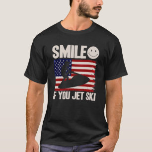 Jet Ski Smile If You Jet Ski American Flag T-Shirt