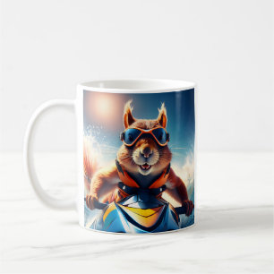 Jet Ski Squirrel, Funny Summer Adventure  Coffee Mug