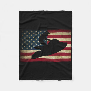 Jet Ski T Shirt Jet Skier Tee Jet Skiing Usa Flag Fleece Blanket