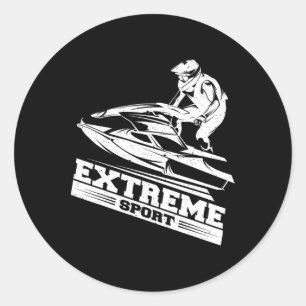 Jet Ski T Shirt Skier Tee Skiing Extreme Sport Shi Classic Round Sticker