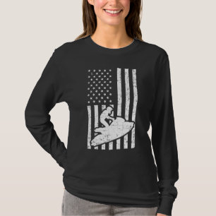 Jet Ski Us American Flag Jet Skiing T-Shirt