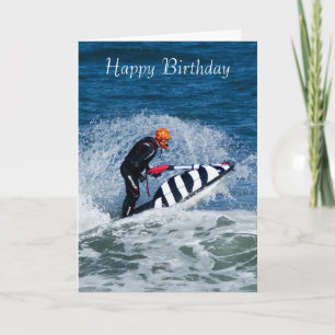 jet ski water sport birthday greeting card