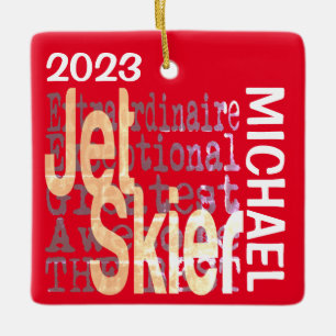 Jet Skier Extraordinaire CUSTOM Ceramic Ornament
