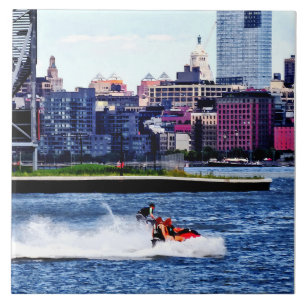 Jet Skiing by Colgate Clock Ceramic Tile
