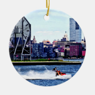 Jet Skiing by Colgate Clock Ceramic Tree Decoration