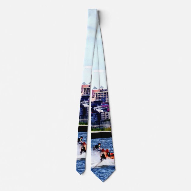 Jet Skiing by Colgate Clock Tie (Back)