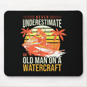 Jet skiing dad watercraft rider old man father jet mouse pad