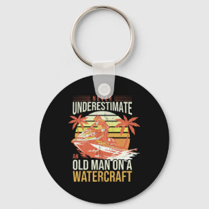 Jet Skiing Dad Watercraft Rider Old Man I Father J Key Ring