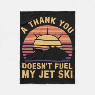 Jet Skiing Fuel Joke, Funny Retro Water Sport Pwc Fleece Blanket
