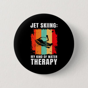 Jet skiing kind of water therapy water sport jet 6 cm round badge