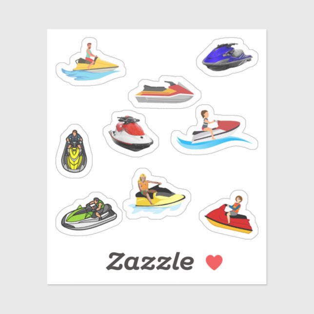 Jet Skiing Stickers (Sheet)