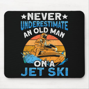 Jet skiing underestimate an old man on a jet ski  mouse pad