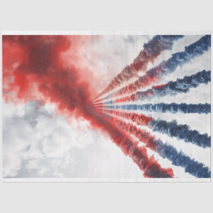 Jet Smoke Trails Red White Blue Decoupage Tissue Paper
