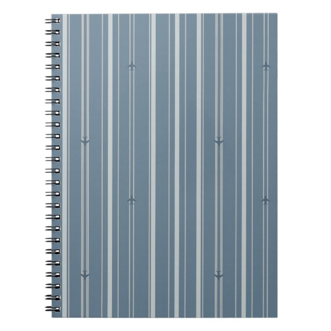Jet Stream Stripes in Colonial Blue Notebook (Front)
