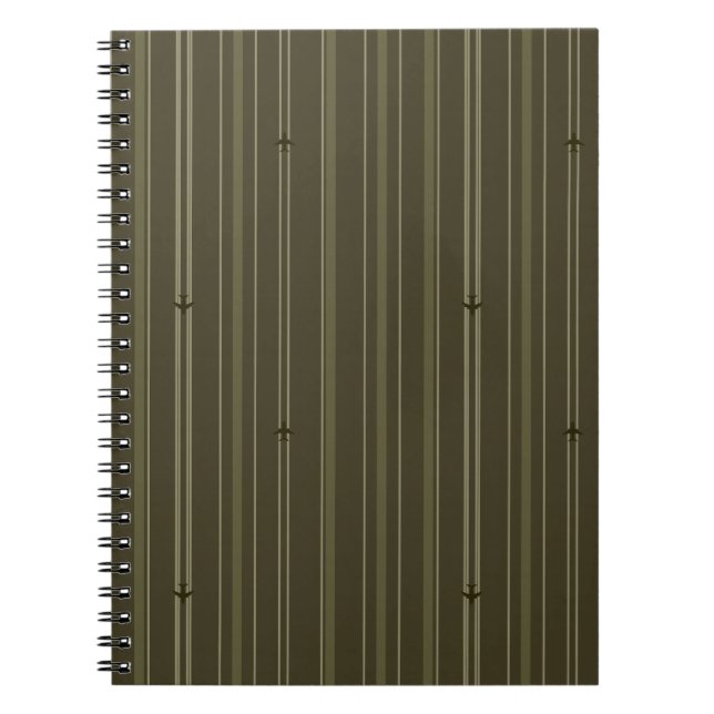 Jet Stream Stripes in Olive Green Notebook (Front)