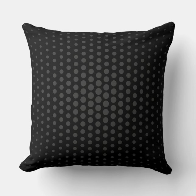 Jet Techno Dots Modern Black Cushion (Front)