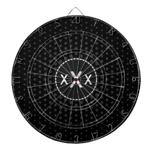 Jet Techno Dots Modern Monogram Dartboard