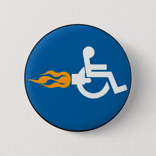 Jet Wheelchair 6 Cm Round Badge (Front)