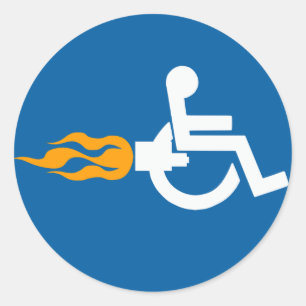 Jet Wheelchair Classic Round Sticker
