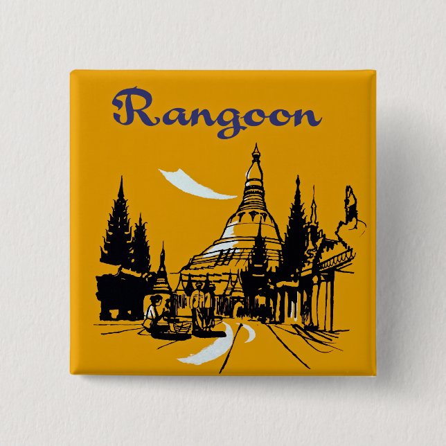 Jet Your Way to Rangoon 15 Cm Square Badge (Front)