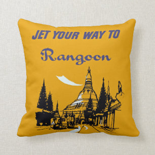 Jet Your Way to Rangoon Cushion