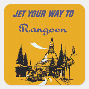 Jet Your Way to Rangoon  Square Sticker