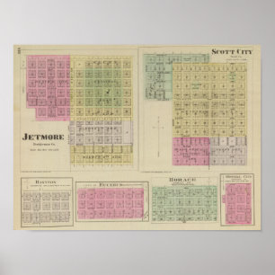 Jetmore, Scott City, Hanston, Bucyrus, Kansas Poster