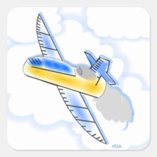 Jets Aeroplanes Flying Vehicles Planes Square Sticker
