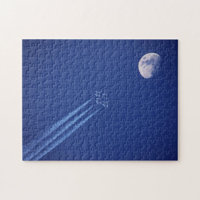 Jets Next to Moon | British Columbia Jigsaw Puzzle (Horizontal)