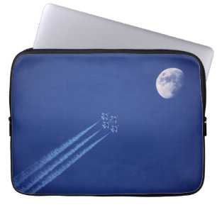 Jets Next to Moon British Columbia Laptop Sleeve