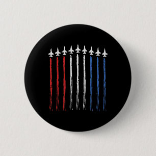 Jets Us American Flag Independence 4th Of July Pat 6 Cm Round Badge