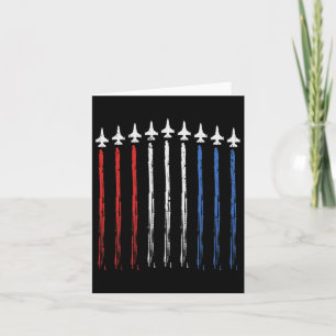 Jets Us American Flag Independence 4th Of July Pat Card