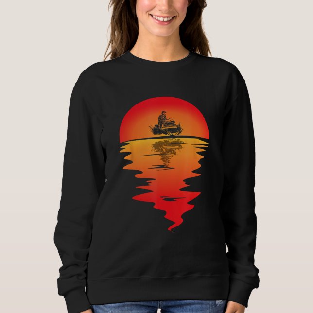 Jetski Jet Skier Sunset Vintage Watercraft Jetskii Sweatshirt (Front)