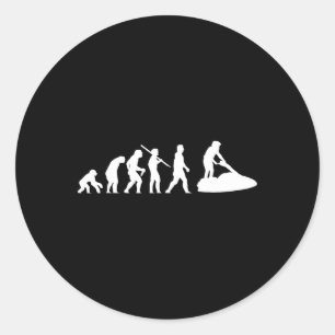 Jetski Watersport Jet Ski Skiing Evolution Classic Round Sticker